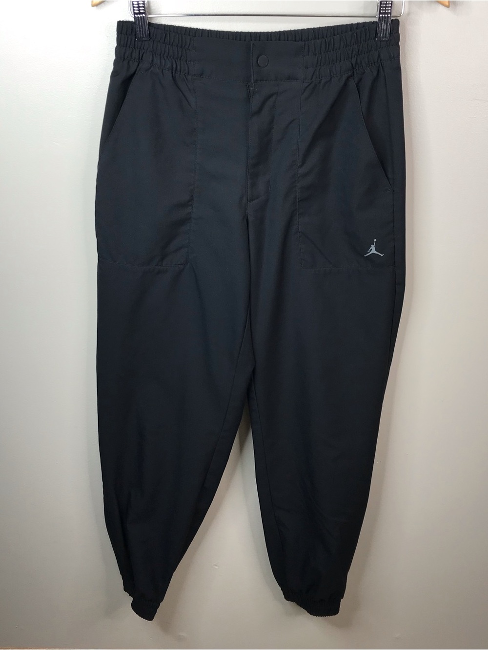 Jordan Black Elastic-Waist Jogger Pants with Jumpman Logo Sz Small